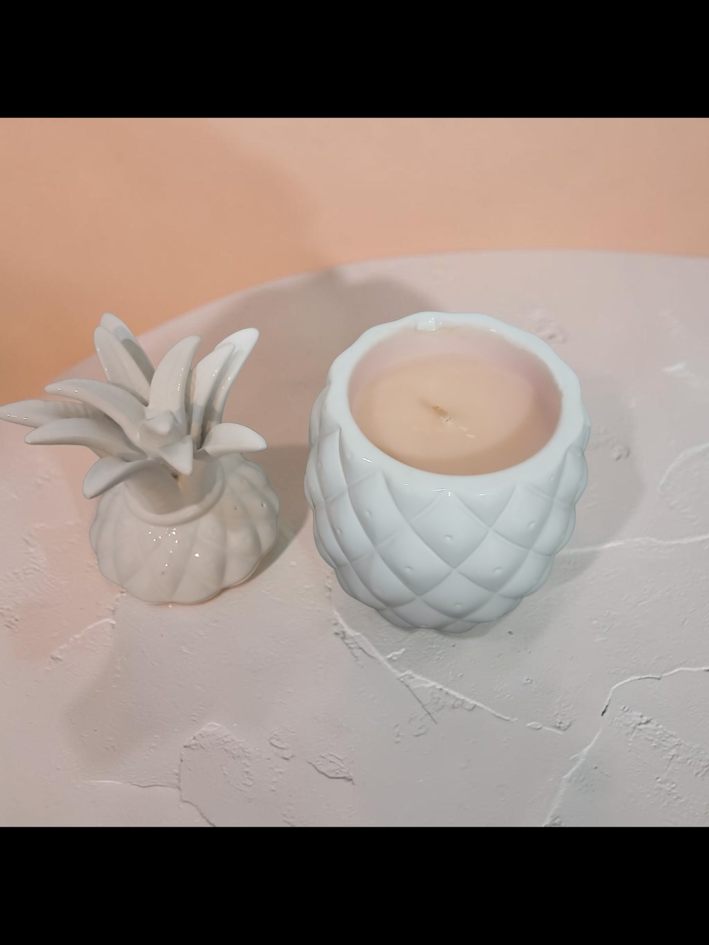 White Pineapple Ceramic Jar Candle - Home Accents